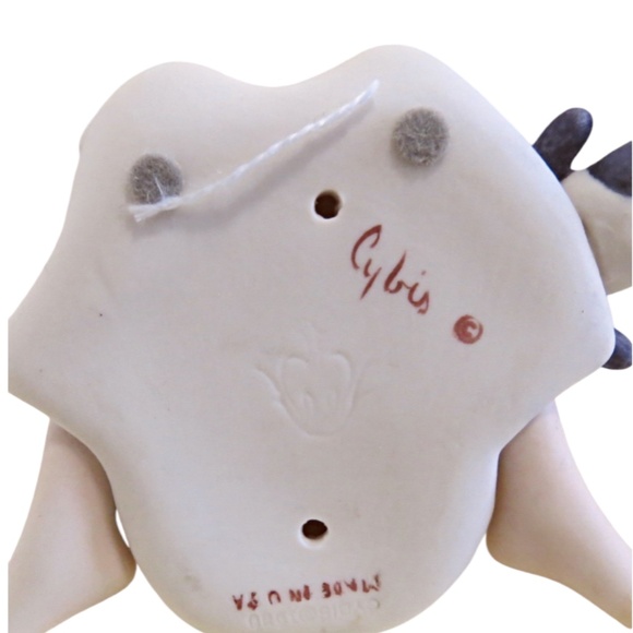 Vintage Cybis Figurine Child Green Noel Stocking Panda Bear Christmas 1980 - Picture 6 of 6